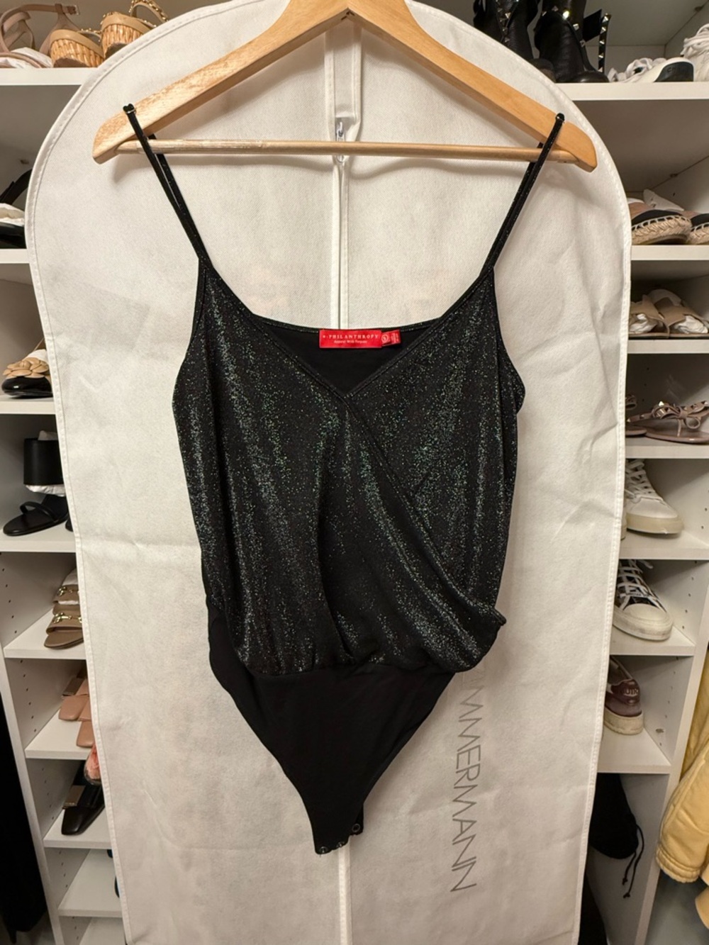 n:PHILANTHROPY Black sparkle bodysuit size small